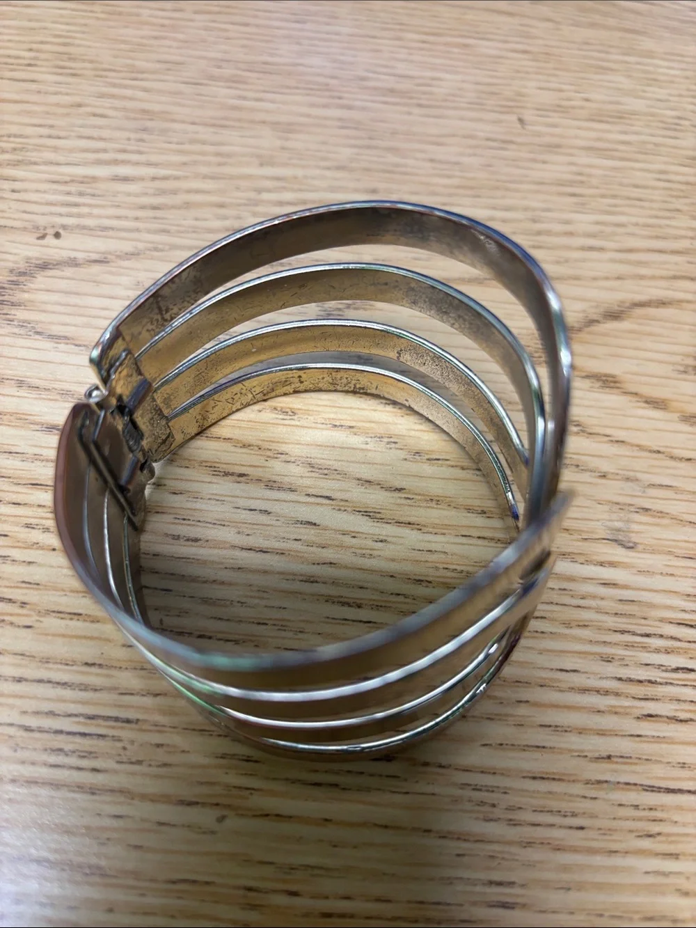 Gold-Tone Openwork Cuff Bracelet for Women